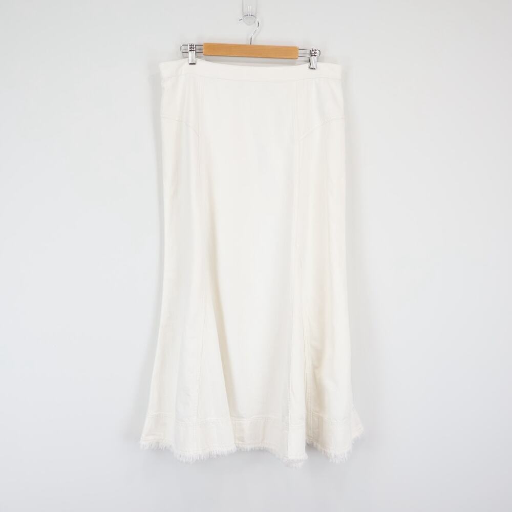 Madewell White Midi A-Line Skirt - Picture 2 of 9